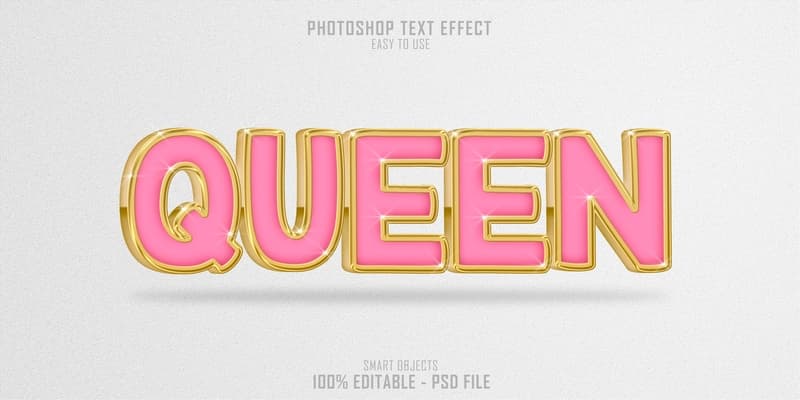 Hiệu ứng chữ 3D PSD màu hồng cho Photoshop