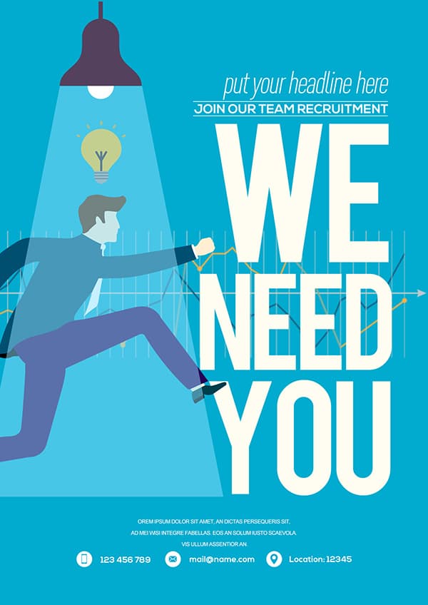 Poster tuyển dụng nhân sự file PSD - mẫu số 836