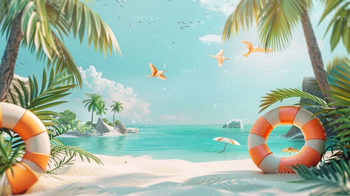 Background bãi biển file JPG mẫu BB169