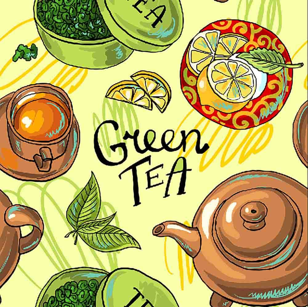 Banner ấm trà cùng tách trà chanh file vector mẫu số 827