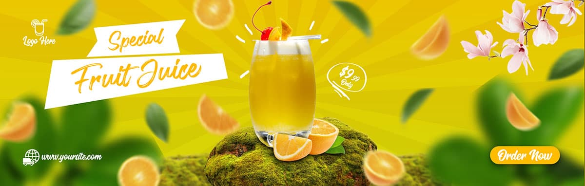 Banner quảng cáo nước ép cam file vector mẫu số 664