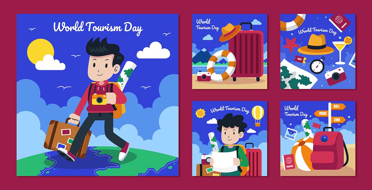 Banner du lịch nước ngoài file vector mẫu DH69