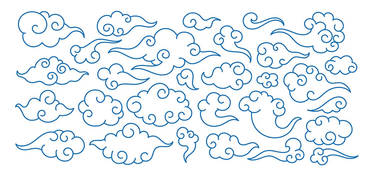 Mẫu hoa văn mây file vector - mẫu số 807