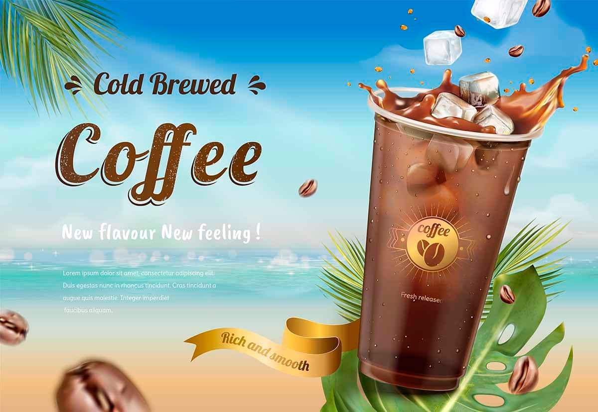 Banner quảng cáo cà phê đá file vector mẫu số 642