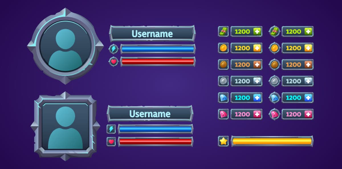 Khung game màu vàng file EPS và AI mẫu HV710