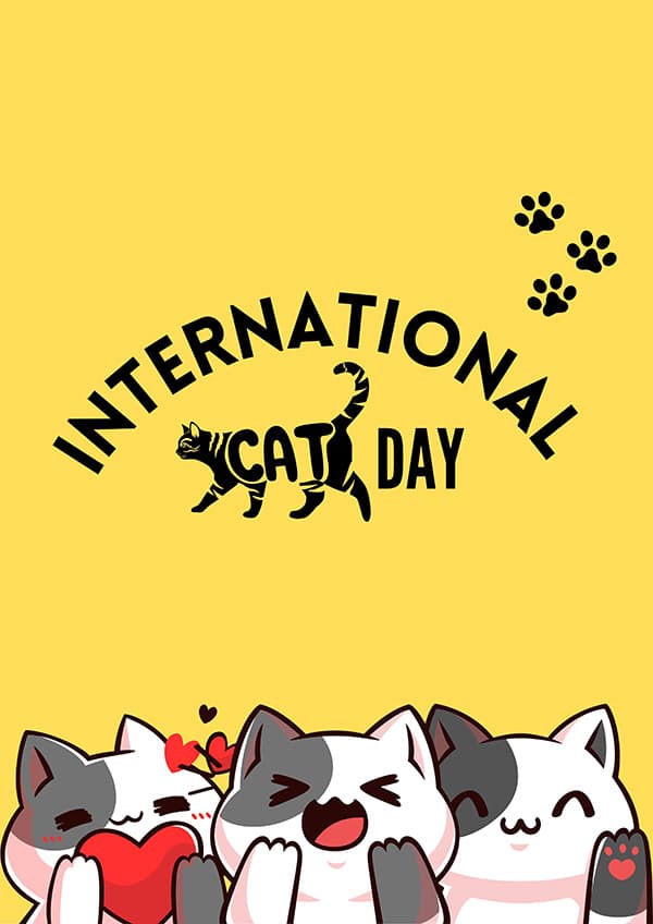 Poster chú mèo cute file vector mẫu PM567