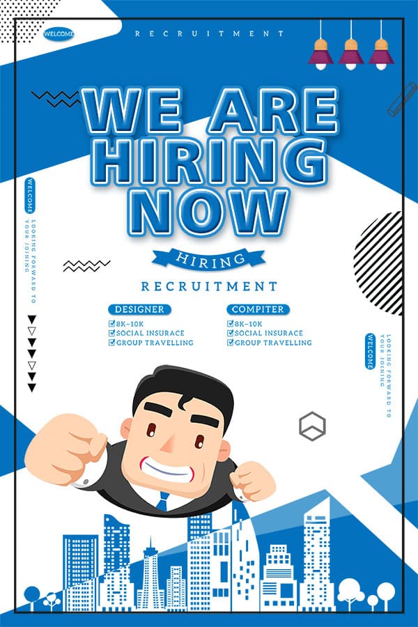 Poster tuyển dụng nhân sự mẫu A50 file PSD