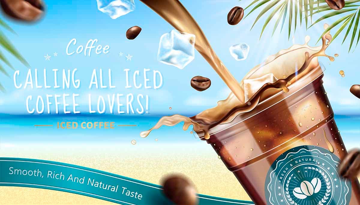 Banner quảng cáo cà phê đá mát lạnh file vector mẫu số 551