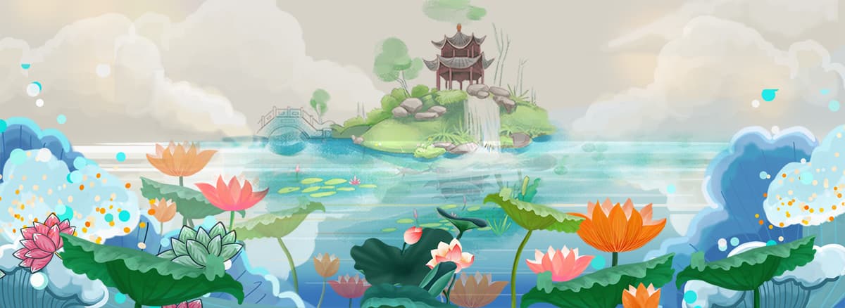 Ảnh minh họa hoa sen cùng mây núi A50 file PSD