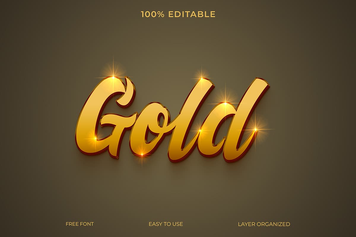 Hiệu ứng text gold file PSD mẫu HU390